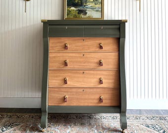 SOLD! Dresser Raw Wood Empire Dresser 1800's Chest of Drawers Entryway Console Nursery Dresser Modern Farmhouse Transitional Furniture