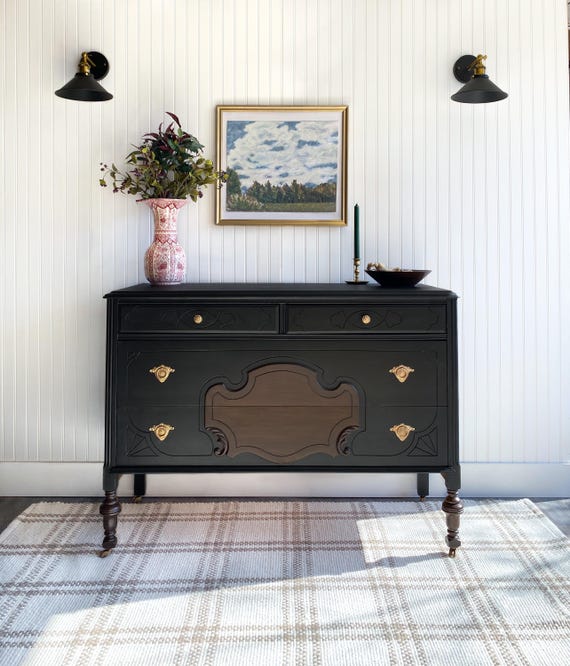 black dresser nursery Soho 5-Drawer Nursery Dresser – Dreamland Baby main image 1
