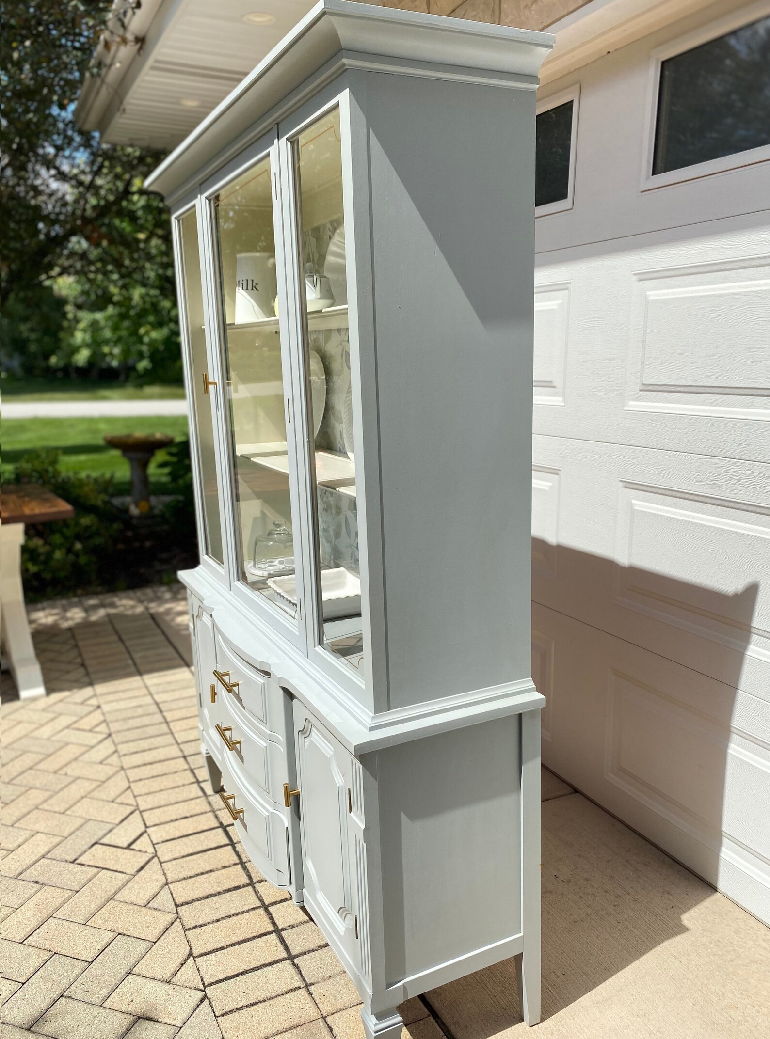 SOLD Refinished Vintage Basset Hutch China Buffet Etsy