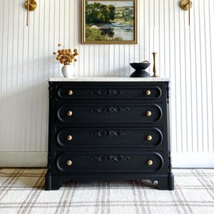 SOLD! Antique Dresser, Nursery Dresser, 1800&#39;s Chest of Drawers, Entryway Chest, Antique Marble, Bureau Console, Victorian Dresser, Vanity