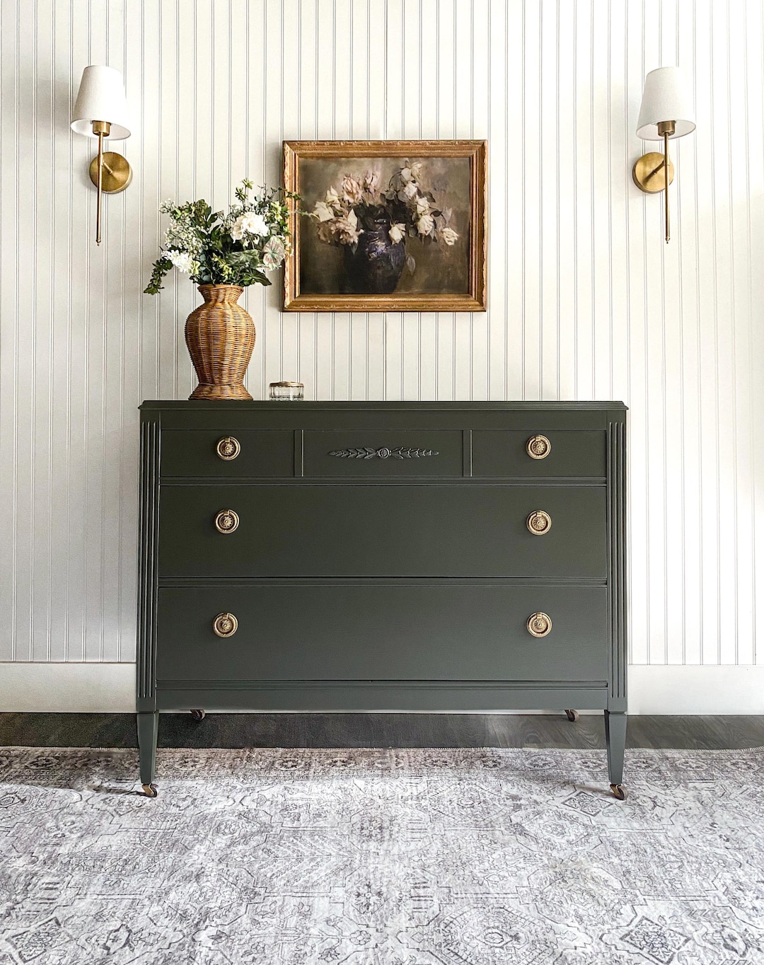 SOLD! Antique Dresser, Vintage Bedroom Dresser Refinished Modern ...