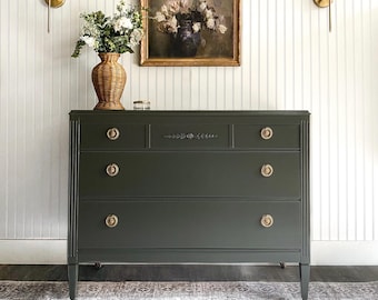 SOLD! Antique Dresser, Vintage Bedroom Dresser Refinished Modern Farmhouse Dresser, Chest of Drawers, Entryway Dresser, Nursery Chest,