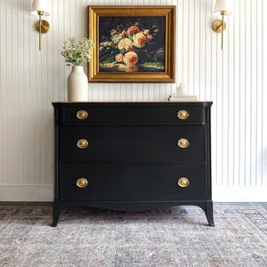 SOLD! Antique Dresser Vintage Bedroom Chest Refinished Modern Farmhouse Chest of Drawers Entryway Console Hepplewhite Nursery Dresser