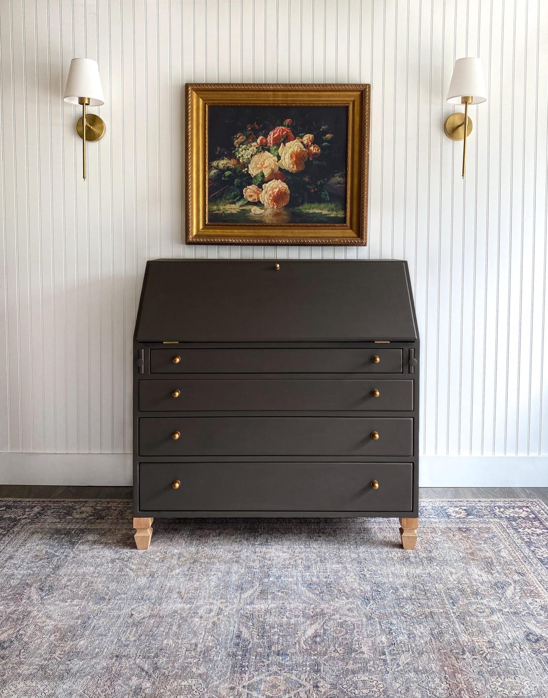 SOLD! Dresser Secretary Desk Bedroom Dresser Refinished Modern ...