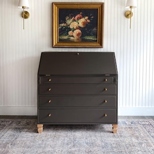 SOLD! Dresser Secretary Desk Bedroom Dresser Refinished Modern Farmhouse Dresser Chest of Drawers Entryway Console Vintage Furniture