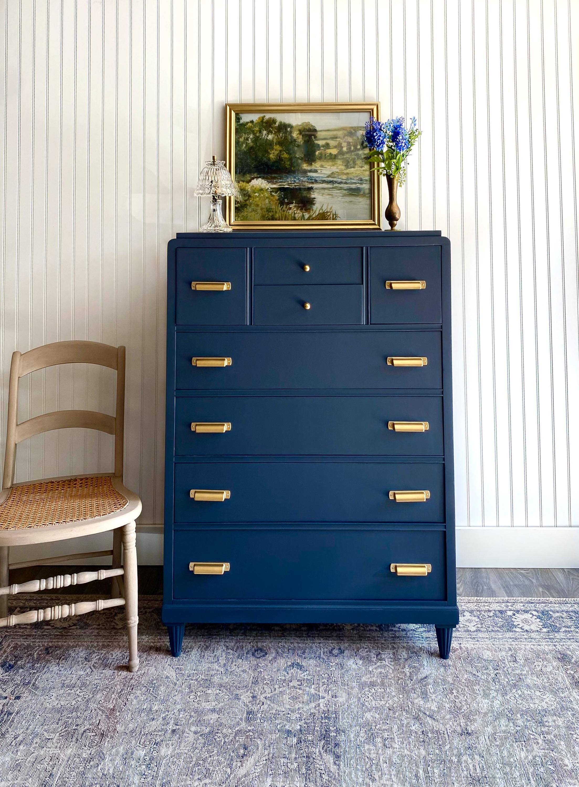 navy blue tall dresser Snhomee 5-Drawer Tall Dresser with LED Lights & Shelves  Modern Storage Cabinet for Bedroom, Living Room & Entryway 31.3" W x 48.5" H x 15.7" D /