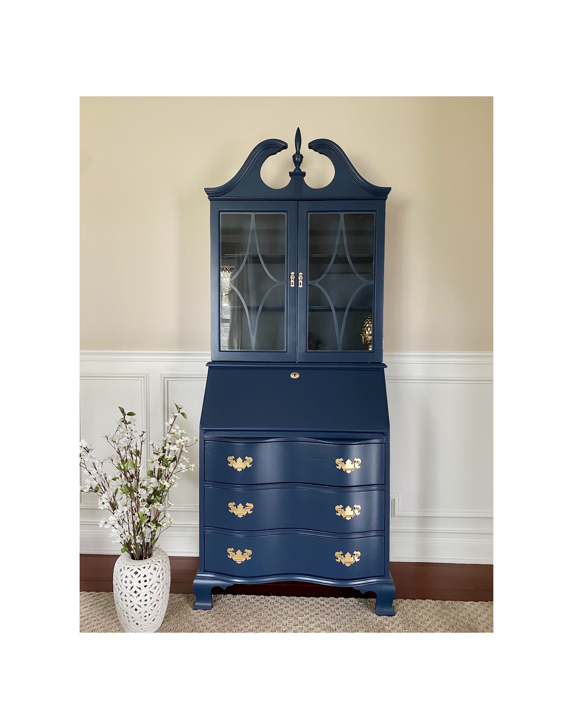 SOLD Vintage Antique Secretary Desk Secretary Hutch Etsy