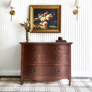 SOLD! Vintage Dresser, Walnut Dresser, Antique Dresser, Entryway Console, Nursery Dresser, Modern Farmhouse Nursery Furniture, Walnut Chest