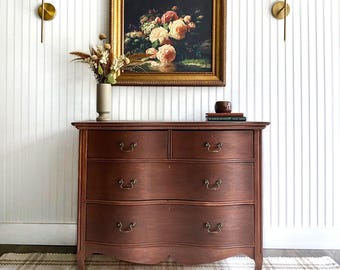 SOLD! Vintage Walnut Dresser,  Antique Dresser, Entryway Console, Nursery Dresser, Modern Farmhouse Nursery Furniture, Vintage Chest