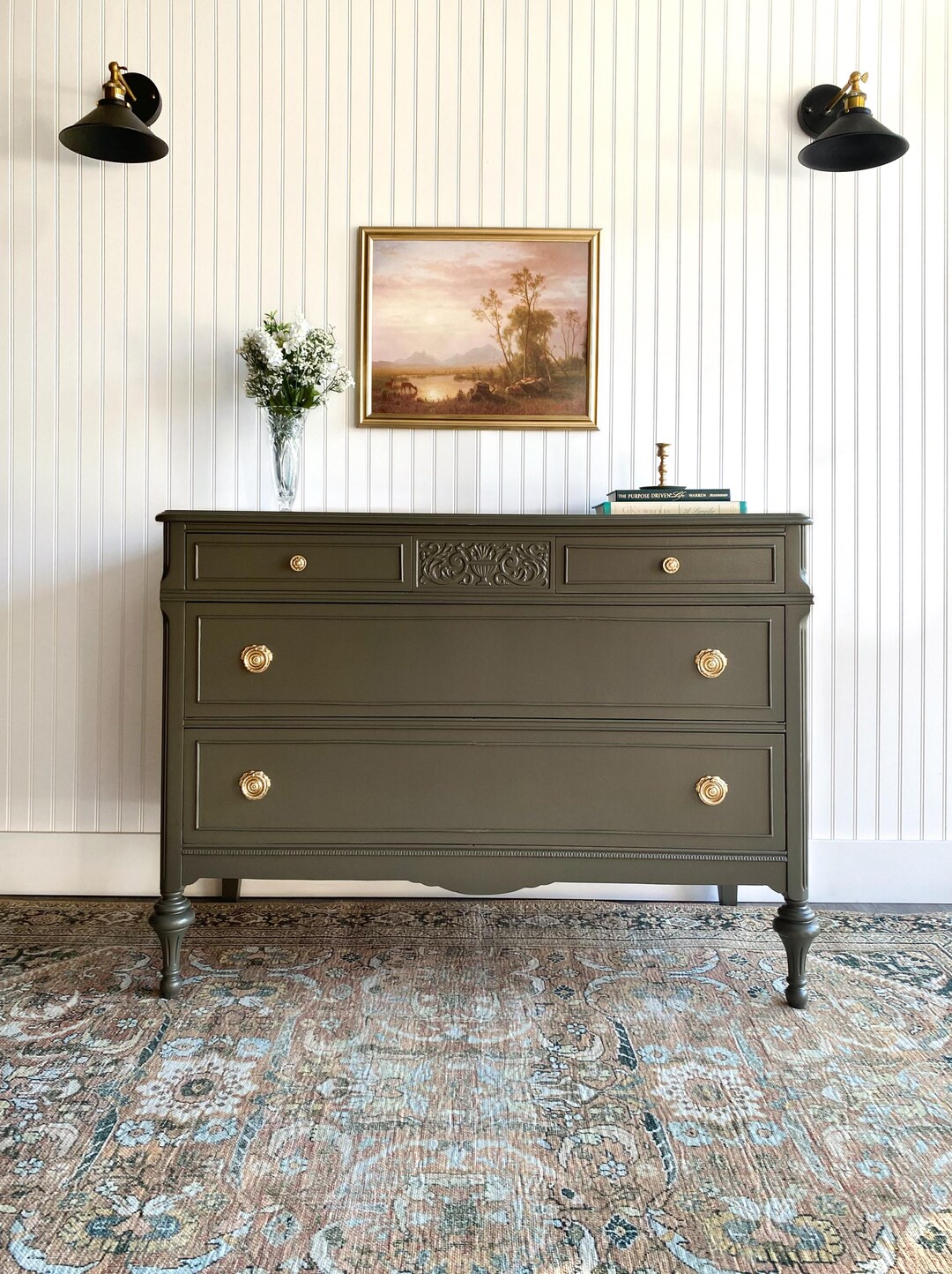 SOLD! Antique Dresser Vintage Bedroom Dresser Refinished Modern ...