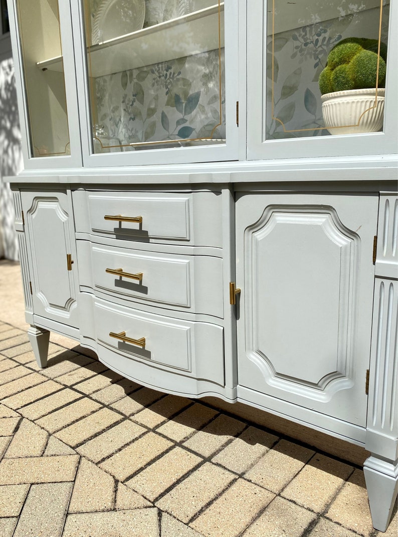 SOLD Refinished Vintage Basset Hutch China Buffet Etsy