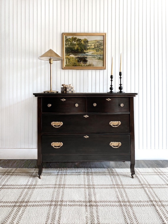 vintage walnut dresser Lane and Burlwood Five Drawer Ballard Consignment now restored to help you organize or display your possessions Wavy walnut dresser. Needs handles.