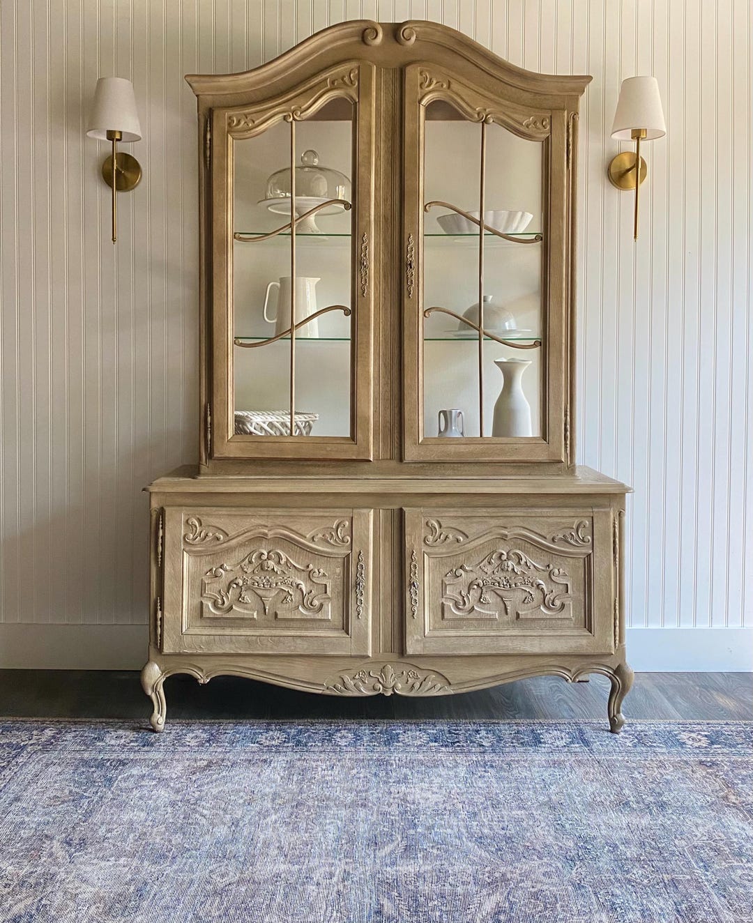 SOLD! Antique French Hutch China Cabinet Farmhouse Cupboard Refurbished ...