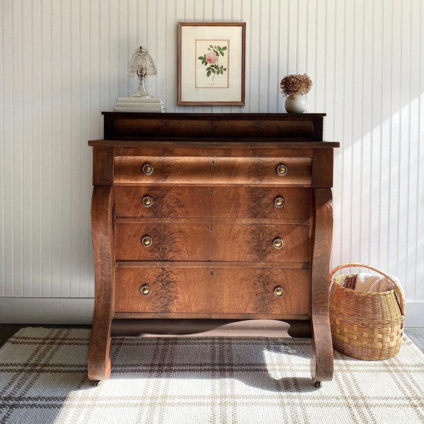 Vintage Dresser Empire Dresser 1800's Chest of Drawers Entryway Console Nursery Dresser Antique Farmhouse Furniture