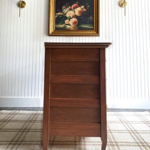 Vintage Dresser, Walnut Dresser, Antique Dresser, Entryway Console, Nursery Dresser, Modern Farmhouse Nursery Furniture, Walnut Chest nursery chest nursery decor nursery inspo vintage nursery custom furniture dresser makeover refinished dresser