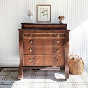 SOLD! Antique Empire Dresser, Victorian Dresser, 1800's Chest of Drawers, Entryway Console, Nursery Dresser, Antique Farmhouse Furniture