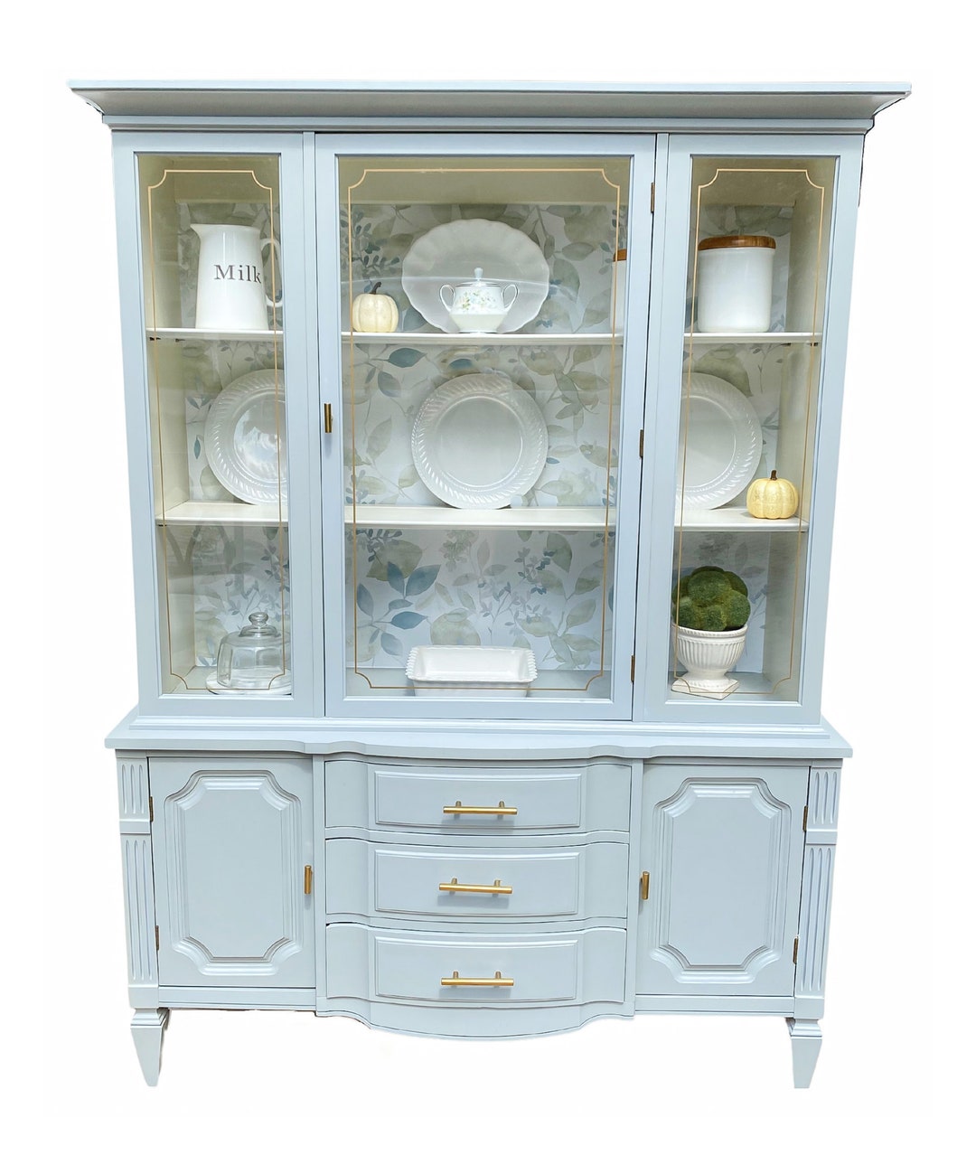 SOLD Refinished Vintage Basset Hutch China Buffet Etsy