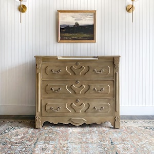 SOLD! Antique Dresser, Vintage Eastlake Dresser Chest, Nursery Chest, Entryway Console, Victorian Dresser, Marble Dresser
