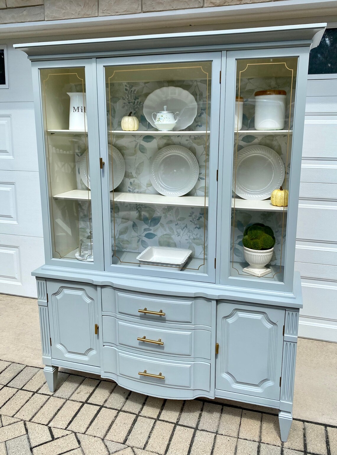 SOLD Refinished Vintage Basset Hutch China Buffet Etsy