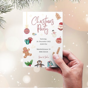 Modèle de cartes d'invitation de fête de Noël pour la famille ou l'entreprise