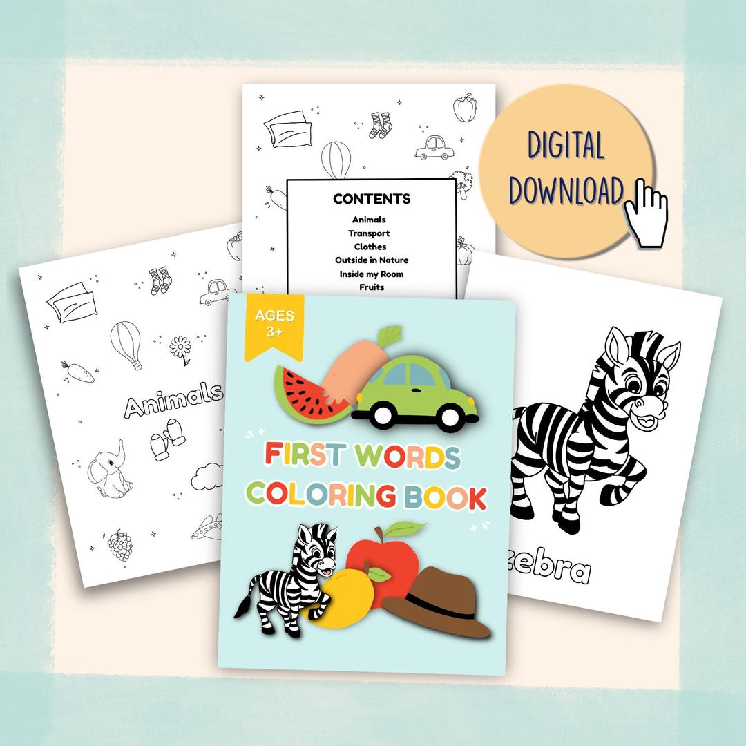 Toddler Coloring Book Printable PDF (ages 3-5) | 70 Easy Coloring Pages ...
