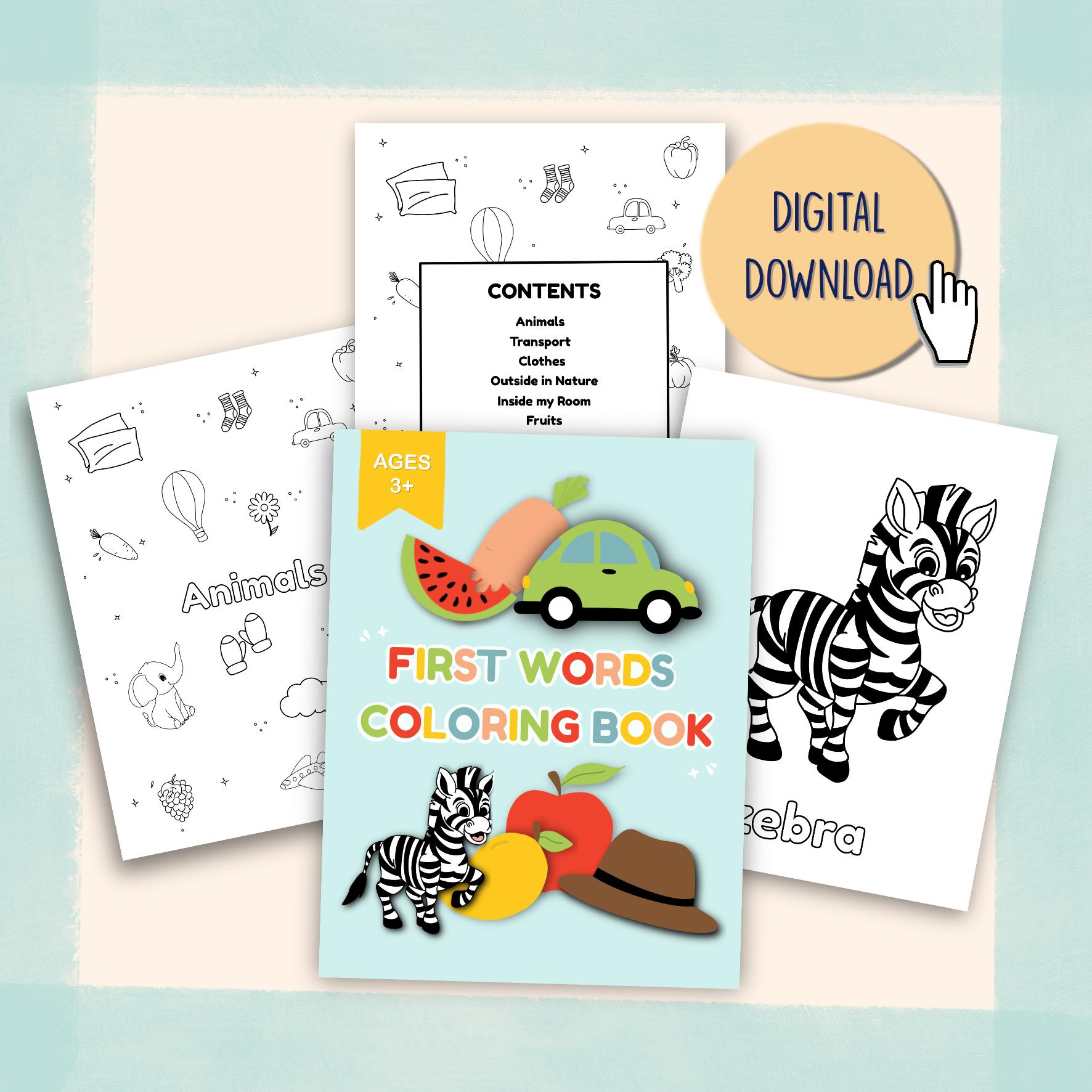 Toddler Coloring Book Printable PDF (ages 3-5) | 70 Easy Coloring Pages ...
