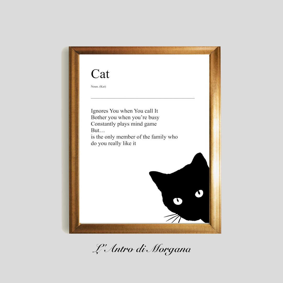 Cat Definition Funny Quotes Funny Cat Cat Decor Cat Quotes Etsy