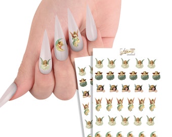 Waterslide Nail Decals, Nail Decals, Vintage Angel Nail Decals, Vintage Angel Nails, Cherubs Angel Nail Decals