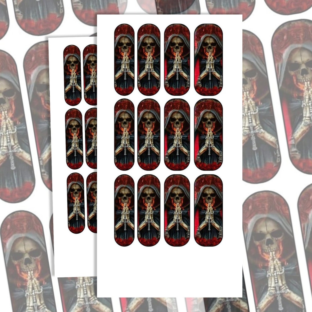 Santa Muerte Nail Decals Waterslide Nail Decals Santa Etsy