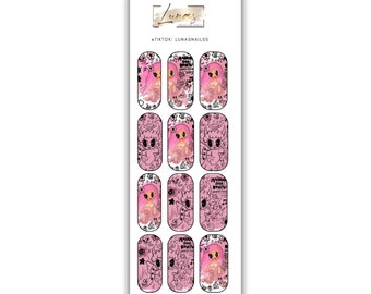 Waterslide Nail Decals, Waterslide Nail Wraps, Karol G Nail Decals, Mañana Será Bonita, Bichota Season New Album Nail Decals