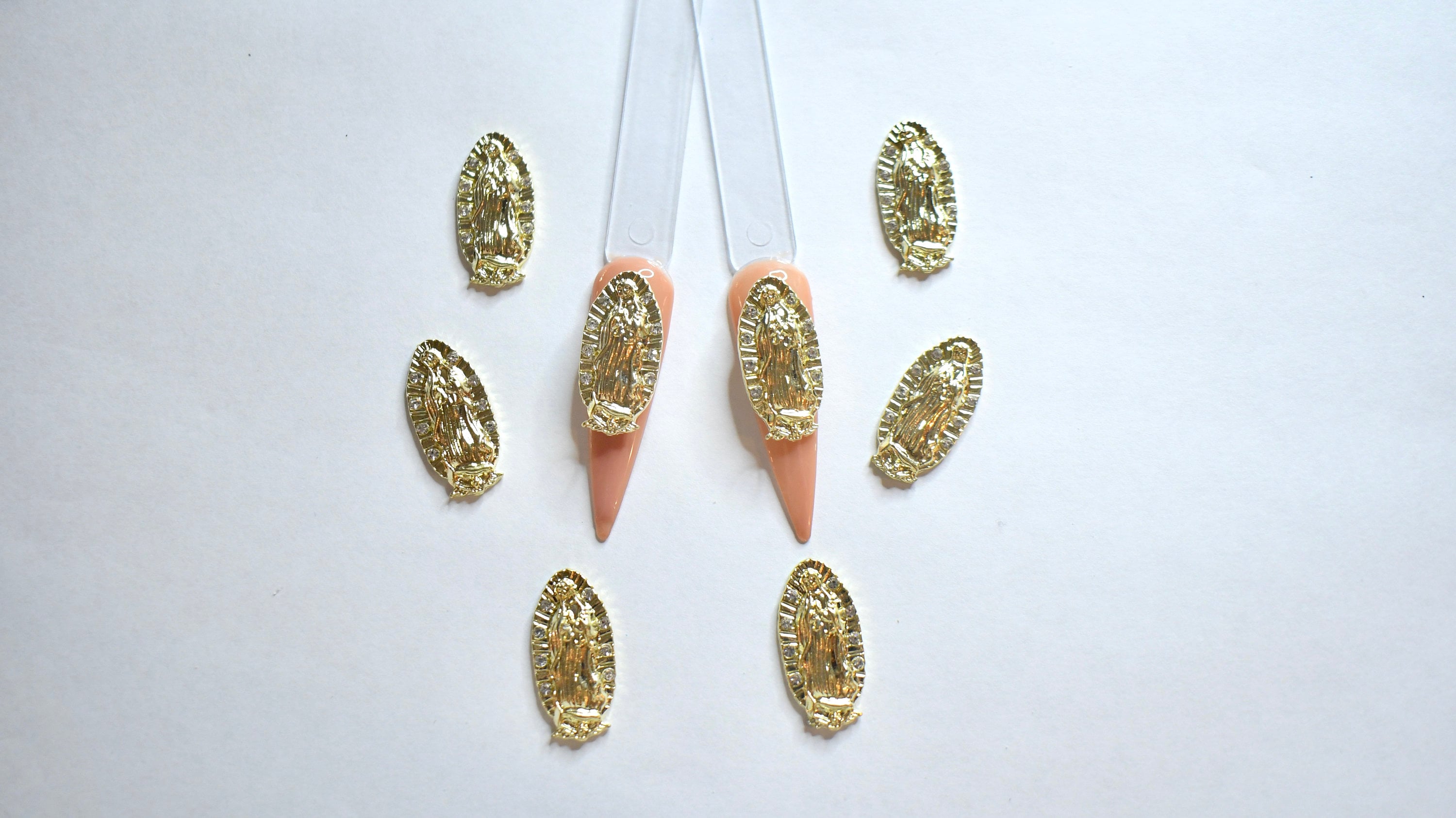 C Style #2 Gold Zircon 3D Nail Charms (5 Pieces) – The Additude Shop