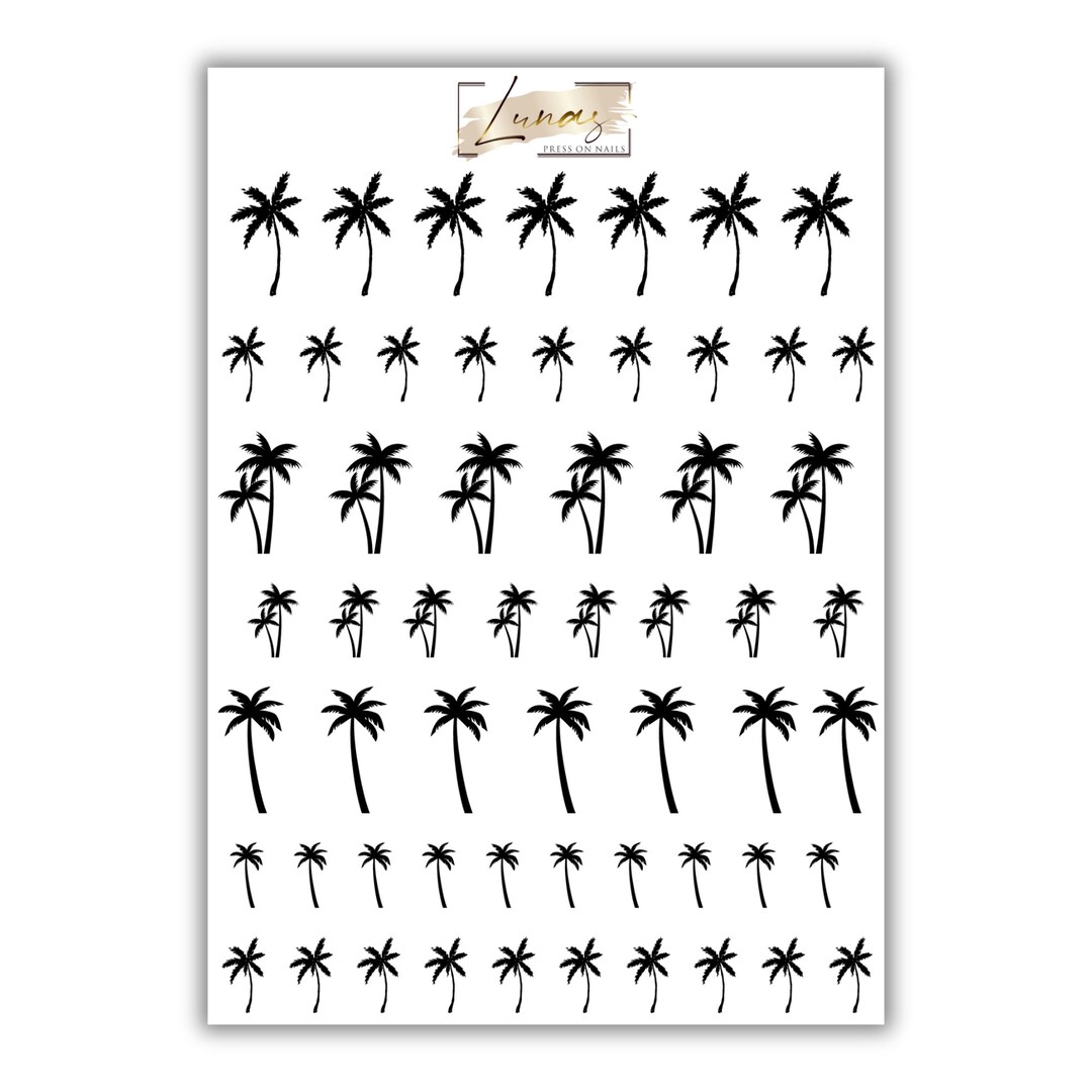 Waterslide Nail Decals, Water Transfer Decals for Nails, Palm Tree Nail