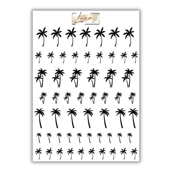 Waterslide Nail Decals, Water Transfer Decals for Nails, Palm Tree Nail Decals, Palm Tree Nails, Palm Tree Nail Art