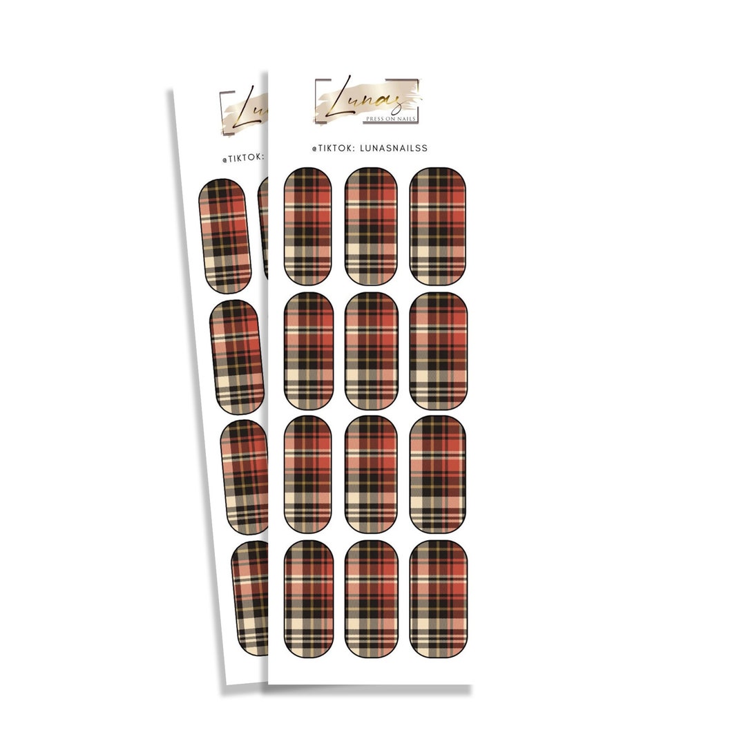 Fall Nail Decals, Fall Waterslide Nail Decals, Flannel Nails, Flannel