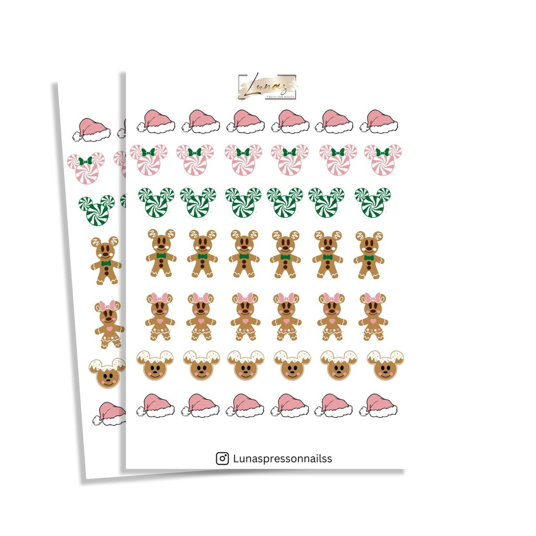 Waterslide Nail Decals, Water Transfer Nail Decals, Christmas Nail