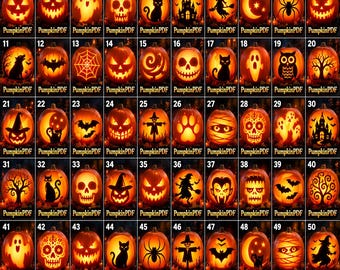 1500 + Bumper Halloween Pumpkin Carving Patterns to Download * PDF Patterns * Stencils Art Crafts Digital Download Templates