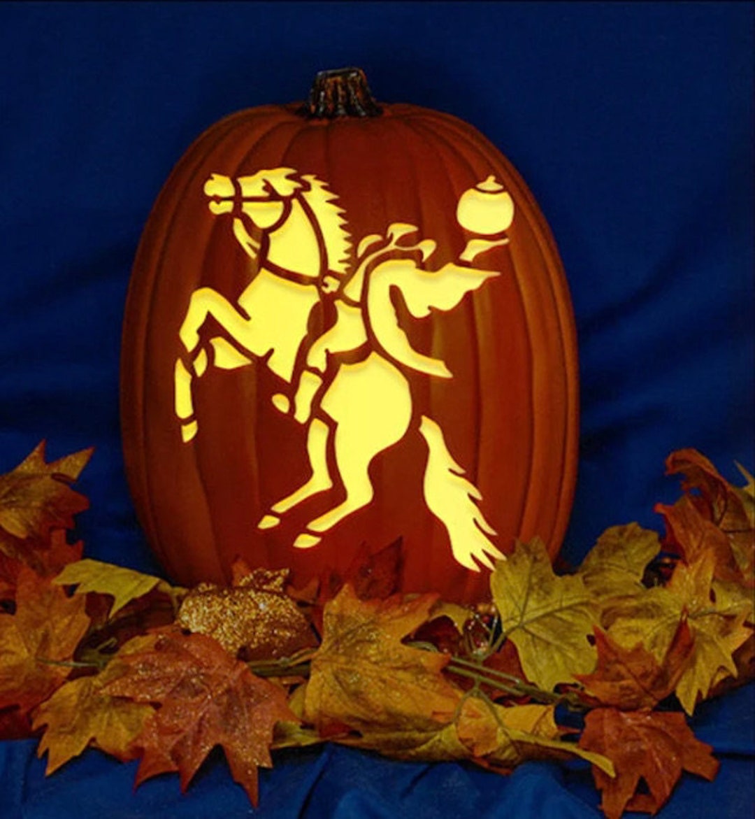 Headless Horseman Halloween Pumpkin Carving Pattern to Download PDF Headless Horseman Halloween Pumpkin Carving Pattern to Download PDF
