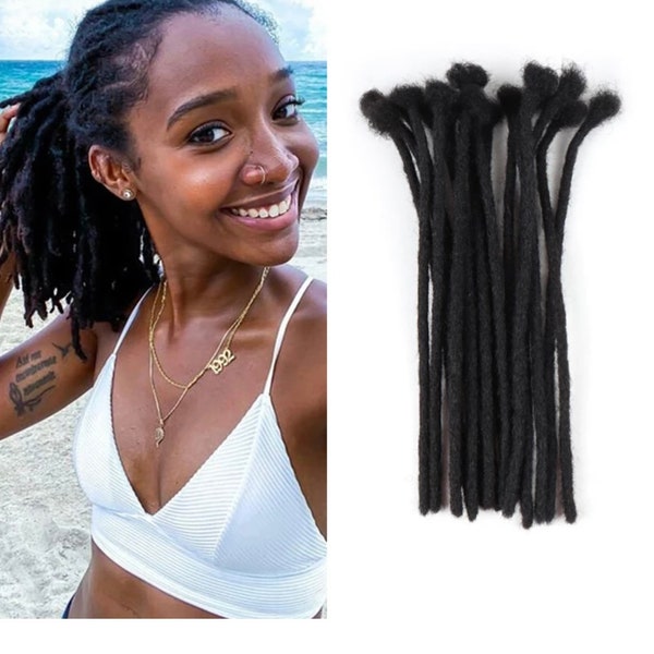 100% Human hair dreadlocks handmade locks medium size 0.6cm width sold in 10 locks per pack