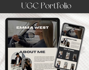 Minimalistische UGC-portfoliosjabloon, canva-websiteontwerp