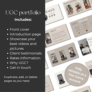 Editable UGC Portfolio Website Template, Canva Media Kit image 2
