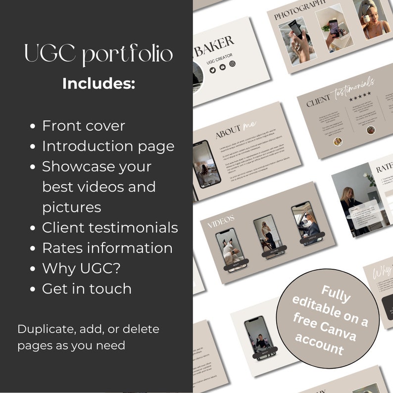 Editable UGC Portfolio Website Template, Canva Media Kit image 2
