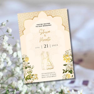 Convite de casamento indiano | convite de casamento indiano, cartões de casamento indianos, cartão de casamento indiano, convite de casamento hindu, convite mehndi