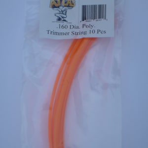 May include: Package of 10 orange trimmer line spools, .160 Dia. Poly. Trimmer String 10 Pcs