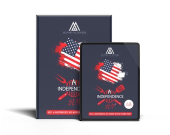 Kit de jogo de mistério de assassinato com tema de churrasco/dia da independência para 4 a 14 jogadores