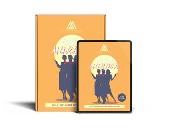 Kit de juego para organizar tu propio juego de misterio de asesinato de los años 40 para 4 a 14 jugadores
