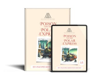 Kit de juego de misterio y asesinato en el tren navideño Polar Express para 4 a 20 jugadores