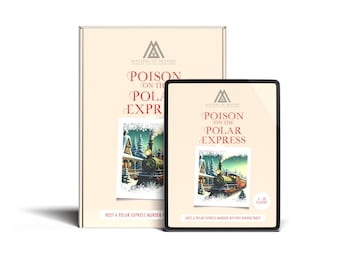 Kit de jogo de mistério e assassinato do trem de Natal Polar Express para 4 a 14 jogadores em inglês