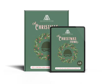 Kit de juego de misterio, asesinato y crimen navideño para 4 a 14 jugadores