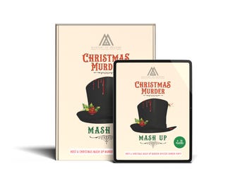 Kit de juego para organizar tu propio juego de misterio de asesinato navideño para 4 a 14 jugadores