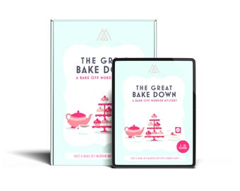 Kit de juego de misterio y asesinato con temática Bake Off para 4 a 20 jugadores